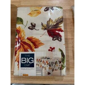 The Big One Fall Leaves Tablecloth 60x84 Oblong Autumn Harvest NIP